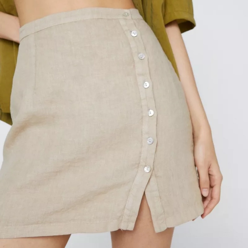 NEW NASTY GAL Linen Pelmet Mini Skirt